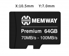 Настраиваемая карта памяти micro SDXC объемом 64 ГБ, 70–100 МБ/с